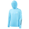 Camisa de Pesca Bassdash Básica UV50+ com Capuz 100 Minha Pesca Azul celeste P 