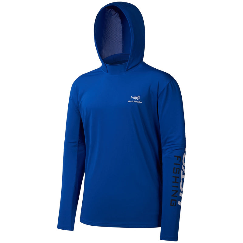 Camisa de Pesca Bassdash Básica UV50+ com Capuz 100 Minha Pesca Azul real P 