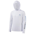 Camisa de Pesca Bassdash Básica UV50+ com Capuz 100 Minha Pesca Branco com Azul P 