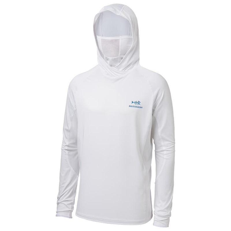 Camisa de Pesca Bassdash Básica UV50+ com Capuz e Máscara 099 Minha Pesca Branco P 