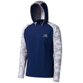Camisa de Pesca Bassdash Camo UV50+ com Capuz 097 Minha Pesca Azul Escuro com Cinza P 