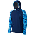 Camisa de Pesca Bassdash Camo UV50+ com Capuz 097 Minha Pesca Azul Escuro P 