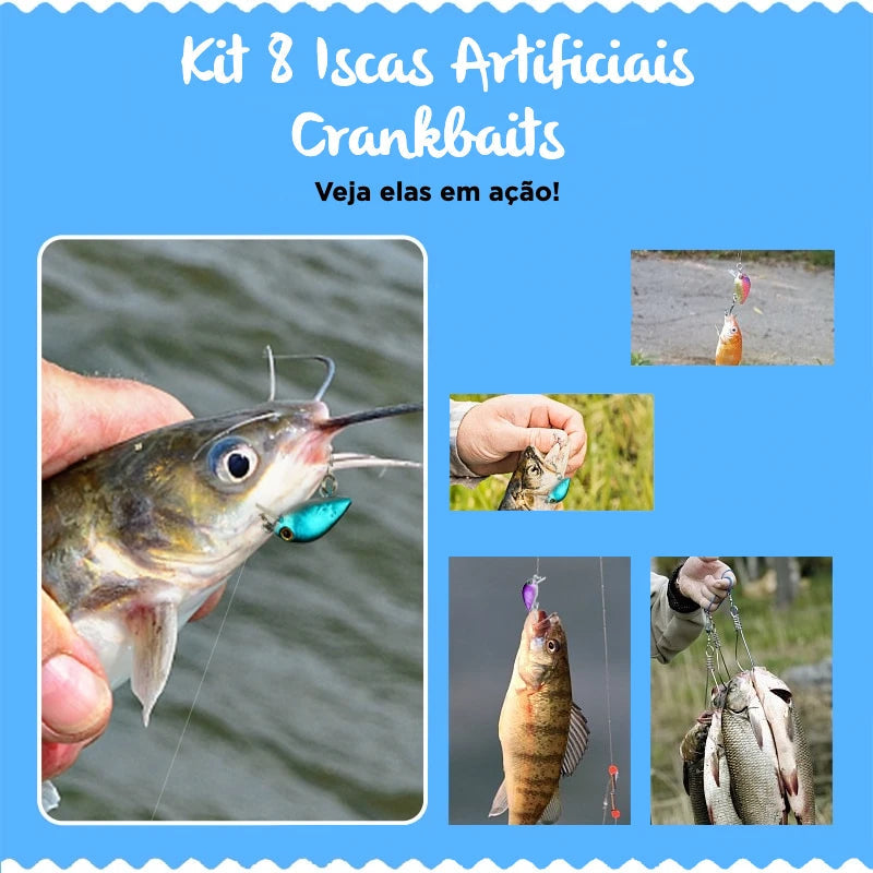 Kit 8 Iscas Artificiais Crankbaits 4,5cm 4g 085 Minha Pesca 