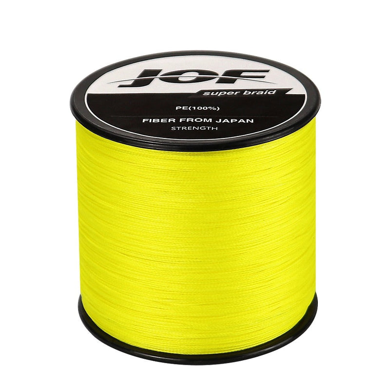 Linha de Pesca JOF Multifilamento 4 Fios Trançados 300m 063 Minha Pesca Amarelo 0.4 - 0.104mm (3.63kg) 