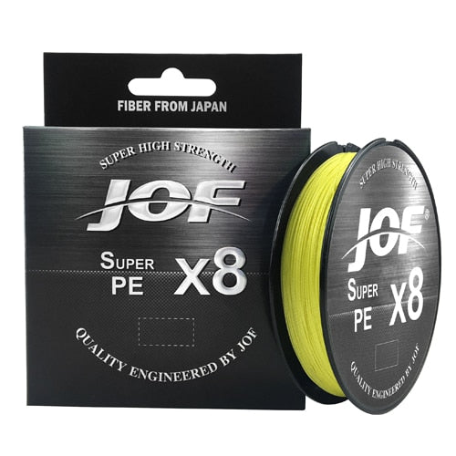 Linha de Pesca JOF Multifilamento 8 Fios Trançados 150m 064 Minha Pesca Amarelo 1.0 - 0.16mm (9.1kg) 