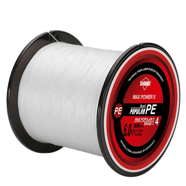 Linha de Pesca SeaKnight Multifilamento 4 Fios Trançados 300m 065 Minha Pesca Branco 0.4 - 0.104mm (3.63kg) 