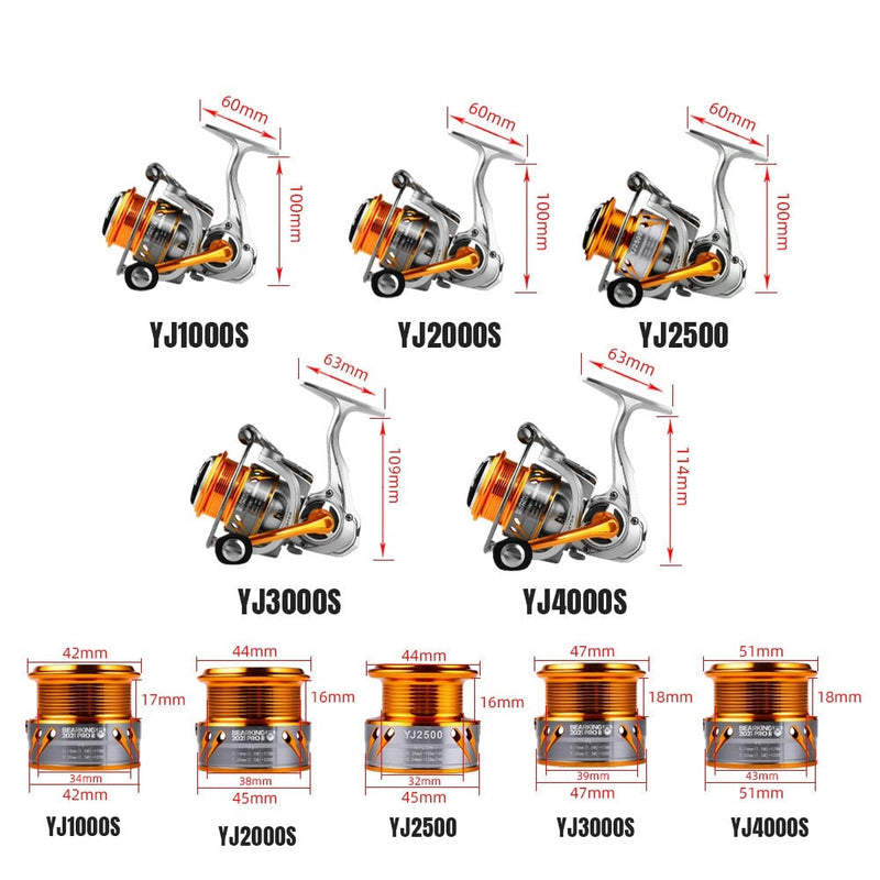 Molinete BEARKING YJ 1000-4000 Recolhimento 6.2:1 072 Minha Pesca 