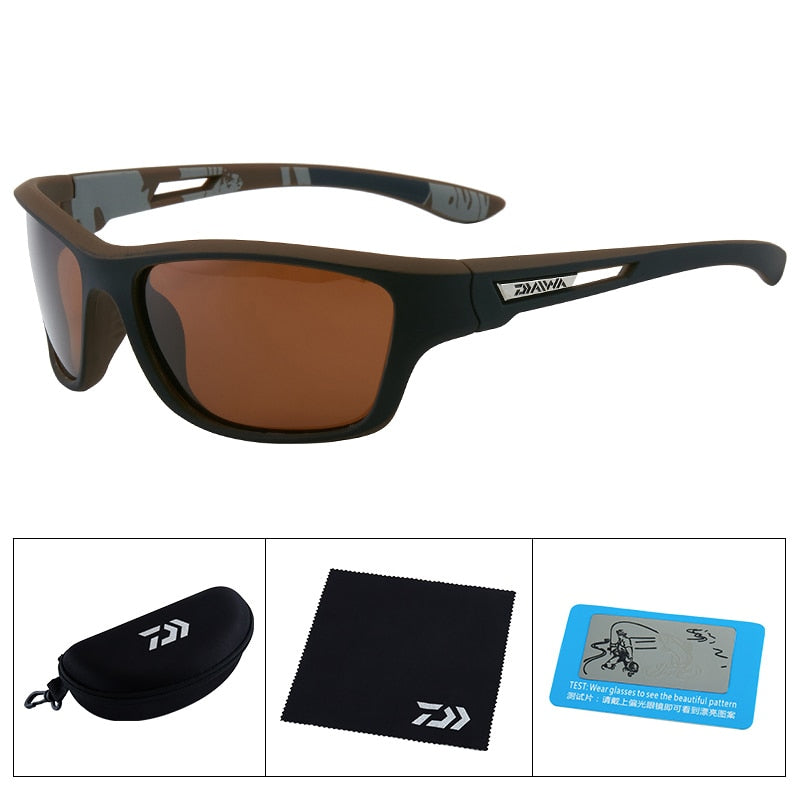 Óculos Polarizado Para Pesca DAIWA Provisor Completo 091 Minha Pesca Marrom 