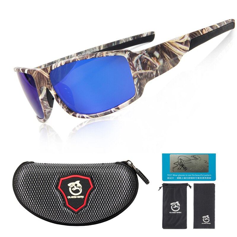 Óculos Polarizado Para Pesca QUESHARK Camo 096 Minha Pesca Azul 